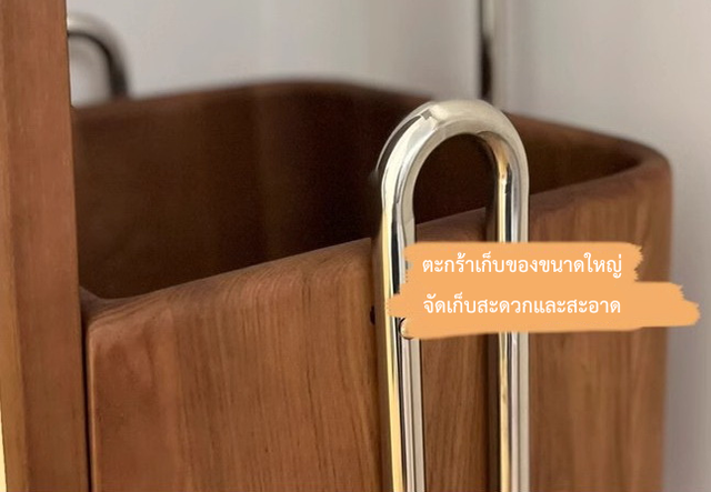 กระจกแต่งตัวซ่อนราวแขวนและกล่องไม้ สไตล์วินเท็จ รุ่น Yokori - Image 5