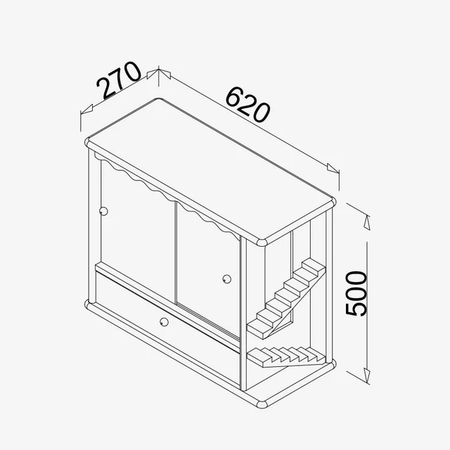 ตู้โชว์ไม้สไตล์ญี่ปุ่น รุ่น Umi - Image 9