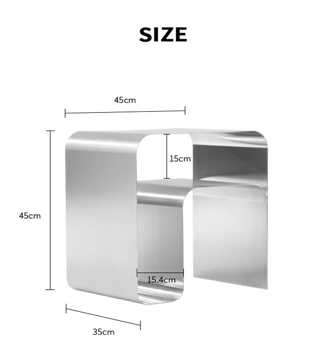 โต๊ะข้างสแตนเลสหรูหรา รุ่น Katia - Image 6