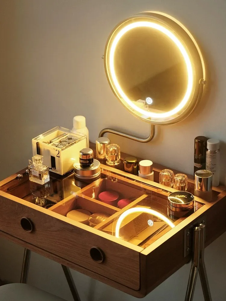 โต๊ะเครื่องแป้งไม้ รุ่น Retro พร้อมไฟ LED - Image 5