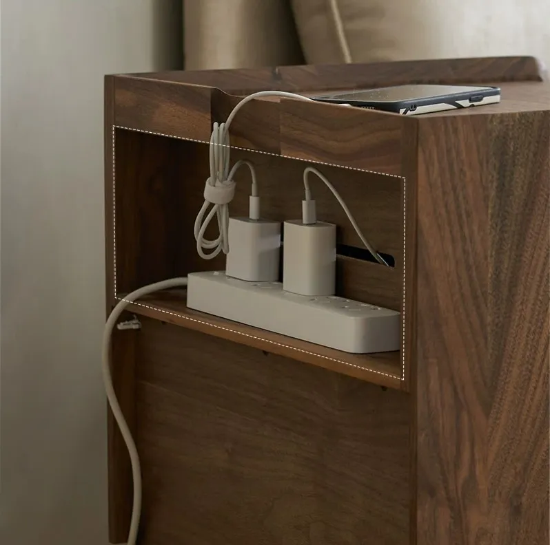 ตู้ข้างเตียง Smart Multifunction ชาร์จแบบไร้สาย พร้อมลิ้นชักเก็บของ - Image 6